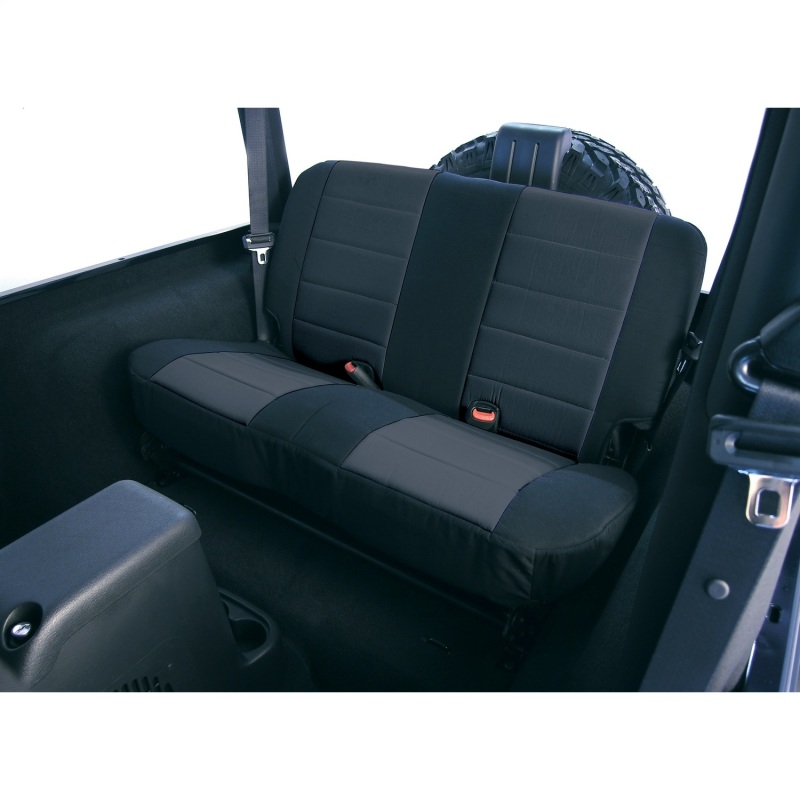 Jeep Wrangler TJ Neoprene Seat Covers - Rear - Rugged Ridge - Custom Fit - Black - `97-`02
